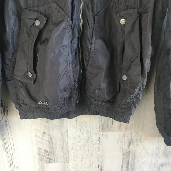 NWOT Diesel Women's Nylon Jacket Short Gray S